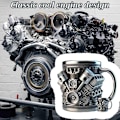Miniatyrbillede 2 af 3: Personlig rustfri stål krus, V8/V6 motor design rustfri stål kop V8
