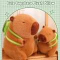 Miniatyrbild 5 av 7: Söt Capybara Plyschdjur med Sköldpaddsryggsäck Capybara Plyschleksak