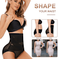 Miniatyrbillede 5 af 5: Højtaljede Trusser med Mavekontrol, Højtaljet Shapewear til Kvinder Mavekontrol, Komfortable Body Shaper Trusser, XL, Sort Sort black XL
