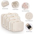 Pikkukuva 4 / 5: 8-osainen pakkauskuutiosetti, vaatepusseja, matkalaukun järjestäjä loma- ja matkustuskäyttöön, pakkauskuutiosetti matkustuskuutiot - Beige White1