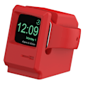 Miniatyrbillede 1 af 4: Til Apple Watch 7 6 5 4 iWatch 3 2 1 Silikone Stand Opladningsdock Holder Retro Computer Mønster Natbords Holder Beslag Base rode