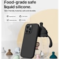 Miniatyrbillede 4 af 4: Etui og 2 hærdede glas til iPhone 16 Pro Max, Ultra tynd beskyttelse stødsikker ridsefast sort