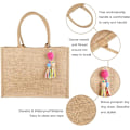 Miniatyrbillede 4 af 7: Jutepose, Shopper, Dame, Stor Jutepose, Strandtaske, Sammenfoldelig, Vandtæt, Indkøbsposer, Håndtaske til Picnic, Rejser, Shopping, Strand og Hverdag