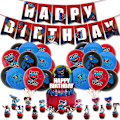 Miniatyrbild 1 av 5: Poppy Playtime Huggy Wuggy Latexballonger Banner Tårta Topper Set Barnkalas Dekorationer