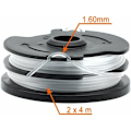 Miniatyrbillede 2 af 5: Sæt med 6 udskiftningsspoler til LIDL Parkside PRTA 20-Li A1, B2, C3, PRT 550 A1, A3, PRT 300 A1 - 2 x 4m 1,6mm ledningsfri græstrimmer