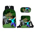 MINECRAFT Tryckt Ryggsäck 3-delat Set för Högstadieelever 25