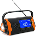 Miniatyrbillede 1 af 5: Vejrradio med håndsving, bærbart nødradio med LED-lommelygte, AUX- og SOS-funktion til udendørs