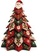 Miniatyrbillede 1 af 8: DIY Quilted Fabric Christmas Tree Kit, 3D Fabric Patchwork Craft Set for Beginners, Handmade Table Decoration for Home, Mantel, Table, Office #A