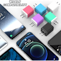 Miniatyrbild 7 av 7: 6-pack USB-väggladdare, iGENJUN 2.4A Dubbel USB-port Kubformad Strömadapter Snabb Laddare för iPhone 15/15 Pro/15 Pro Max