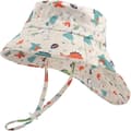 Baby Solhatt UPF50+ UV-skydd Bomull Justerbar Bred Brätte Barn Sommar Strandhatt