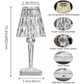 Miniatyrbilde 3 av 5: Krystalllampe, trådløs lampe, fargeskiftende berøringslampe, oppladbar diamantbordlampe for soverom stue, festmiddag (3 farger)