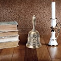 Miniatyrbild 6 av 6: Guld bordsbjäll Handklocka Högt ljud Skola Reception Jul