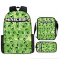 MINECRAFT Tryckt Ryggsäck 3-delat Set för Högstadieelever 5