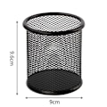 Miniatyrbillede 2 af 5: (Sort) 6-pak metal net penneholder til skrivebord