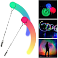 Miniatyrbild 1 av 4: 2-pack förbättrade LED Poi-bollar, Poi-jongleringsbollar med regnbågsfärger och stroboskopeffekt, barn och vuxna