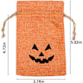 Miniatyrbillede 2 af 3: Hessian Gaveposer med Dobbelt Jute Snøre Candy Pouch Halloween Godbidderposer med Forskellige Designs Pakke med 50