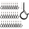 Miniatyrbild 1 av 3: Utomhusskruvkrok, Väggmonterad takkrok (20-pack - Svart)