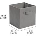 Pikkukuva 1 / 4: Amazon Basics kokoontaitettavat kangaskorit säilytyskuutiot kahvoilla, tukevat, harmaat, 33 x 33 x 33 cm, 3 kpl