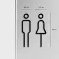 Miniatyrbillede 1 af 5: Toiletskilte Skilt Bra Vaskeri Dør Væg Mærkat Wc Hol Sort Black 2Pcs