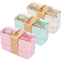 Pikkukuva 1 / 5: 3-in-1 Pinottava Lounas Bento-rasia Lusikalla ja Haarukalla Ivory