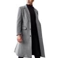 Pikkukuva 1 / 5: Miesten pitkä trenssitakki miesten trenssitakki yksirivinen harmaa Grey XL