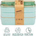 Pikkukuva 4 / 5: 3-in-1 Pinottava Lounas Bento-rasia Lusikalla ja Haarukalla Blue