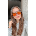 Miniatyrbilde 5 av 7: Retro 70-talls Aviator Polariserte Solbriller Off-white frame light tea