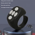 Miniatyrbild 2 av 5: Bluetooth-fjärrkontroll för sidvändning, trådlös rullfjärrkontroll, laddningsbar, ringdesign Bluetooth-fjärrkontroll Black