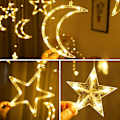 Pikkukuva 7 / 10: Aurinkopaneelit ulkona Ramadan-koristeet Kuut Tähdet Valot 138LED Aurinko String Valot Ulkona