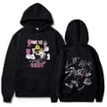 Stray Kids Damhuva med hætte til kvinder Hip-Hop Stray Kids Hættetrøje Pullover Jakke - Sort - Størrelse S Sort Black S