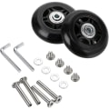 Miniatyrbillede 1 af 5: 2 stk. kuffert hjul udskiftningshjul Leje reparation til kuffert 70×24mm, sort