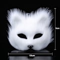 Miniatyrbilde 2 av 3: Pelsrev maske Halloween Cosplay kostyme halv ansikt slør briller maskeøye maske, Halloween fest sminke rekvisita kostyme tilbehør dyrefest