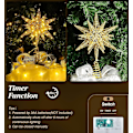 Miniatyrbilde 5 av 5: 60 LED-lys Metallisk Stjerne Topp for Juletre Batteridrevet Moravisk Stjerne 3D Stjerne Tre Topp Julepynt med 6H Timer, 13.78 tommer/
