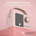 Pikkukuva 3 / 6: Retro Bluetooth-kaiutin, Langaton Vintage Pieni Kaiutin, Hands-Free Puhelut, 400mA Akku, TF-kortti, Aux-liitäntä, Kannettava Kaiutin iOS- ja Android-älypuhelimille