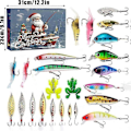 Miniatyrbild 5 av 5: Julkalender för Fiske 2024 - Fiskebete Set, Fiskeutrustning för Vuxna Män Pojkar, Fisketillbehör (24 st)