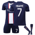 Miniatyrbillede 1 af 2: Mbappé Børne Fodboldtrøjer Fodboldtrøje Træningstøj 22/23 Hjem Voksen Børn 22(120-130CM)
