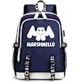 Miniatyrbillede 1 af 5: Marshmello Rygsæk USB Genopladelig Rygsæk Stor Kapacitet Studerende Skoletaske_xx color-2