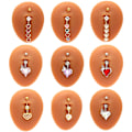 Miniatyrbillede 6 af 8: Mode Navle Ring Ornament Hjerteformet Zirkon Navle Ri 2