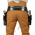 Miniatyrbild 4 av 5: Kapten Midjeband Renässans Cowboy Dubbel Bälte Revolver Holster Medeltida Pirat Flintlås Corsair Halloween Kostymer för Män Gult Yellow One Size