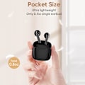 Miniatyrbilde 5 av 9: Sorte ørepropper, trådløse Bluetooth-ørepropper, 25 timers spilletid USB C TWS innebygd støydemping black