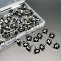 Miniatyrbild 5 av 10: 100 Numrerade Kartnålar Numrerade Kartnålar för Fotoväggsdekoration Anslagstavlor - WELLNGS Black