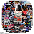 Pikkukuva 1 / 5: 50 kpl Retro Racing -tarroja - Vedenpitävät retroautotarrat kannettavaan tietokoneeseen ja matkatavaroihin
