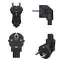 Miniatyrbilde 2 av 7: EU til IEC320 C5 strøm, EU hann til IEC320 C5 hunn AC-kontakt, EU(4,8 mm) 2-pin til PDU/UPS konverteringskontakt, 10A 250V