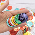 Miniatyrbild 5 av 5: 100 st St. Patrick's Day guldpengar plast piratguldpengar set
