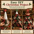 Miniatyrbild 3 av 8: DIY Quilted Fabric Christmas Tree Kit, 3D Fabric Patchwork Craft Set for Beginners, Handmade Table Decoration for Home, Mantel, Table, Office #N