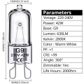 Miniatyrbillede 2 af 5: G9 halogenpærer 42W, 230V, 10-pak 42W
