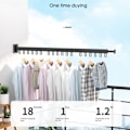 Miniatyrbillede 8 af 10: Foldbar tøjbøjle Foldbart tøjstativ SORT 2 STÆNGER Sort_xx Black 2 Rod