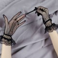 Miniatyrbilde 3 av 5: Hanske for kvinner, Mesh Nett-hansker, Blonder, Full Finger, Svart Black style 2
