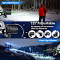 Miniatyrbilde 3 av 5: Ladesbar LED-hodelykt, 120000 Lumen Super Lys, Bevegelsessensor, 8 Moduser, 135° Justerbar, IPX7 Vanntett Hodelykt for Camping