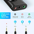 Miniatyrbillede 5 af 5: USB Lydadapter, USB Lydkort, Eksternt Lydkort med Lydstyrke Kontrol